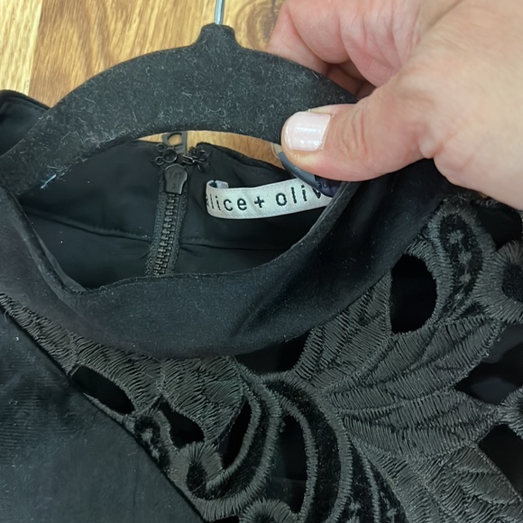 Alice + Olivia Embroidered Lace and Velvet Dress Size 6 - Picture 12 of 16